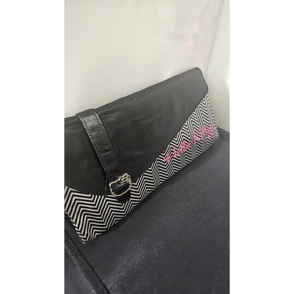 Hello Kitty Sanrio Black and White Chevron Print Satin Clutch - Picture 6 of 6
